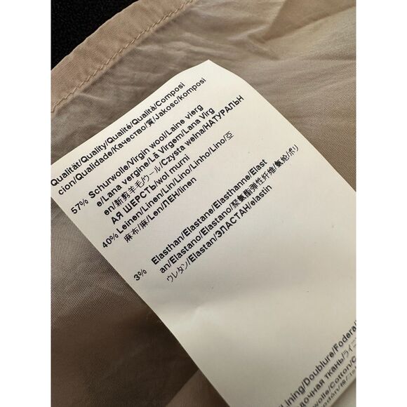 BOSS Hugo Boss Dariette Half Sleeve Wool Blend V Neck Linen Sheath Dress size 4 - Picture 10 of 10